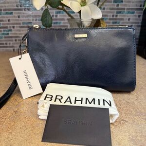 NWT Brahmin Daisy classy Navy Topsail purse